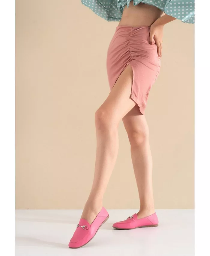 Penny кожаные лоферы с подковкой Forever & Always Shoes, розовый — фото 4
