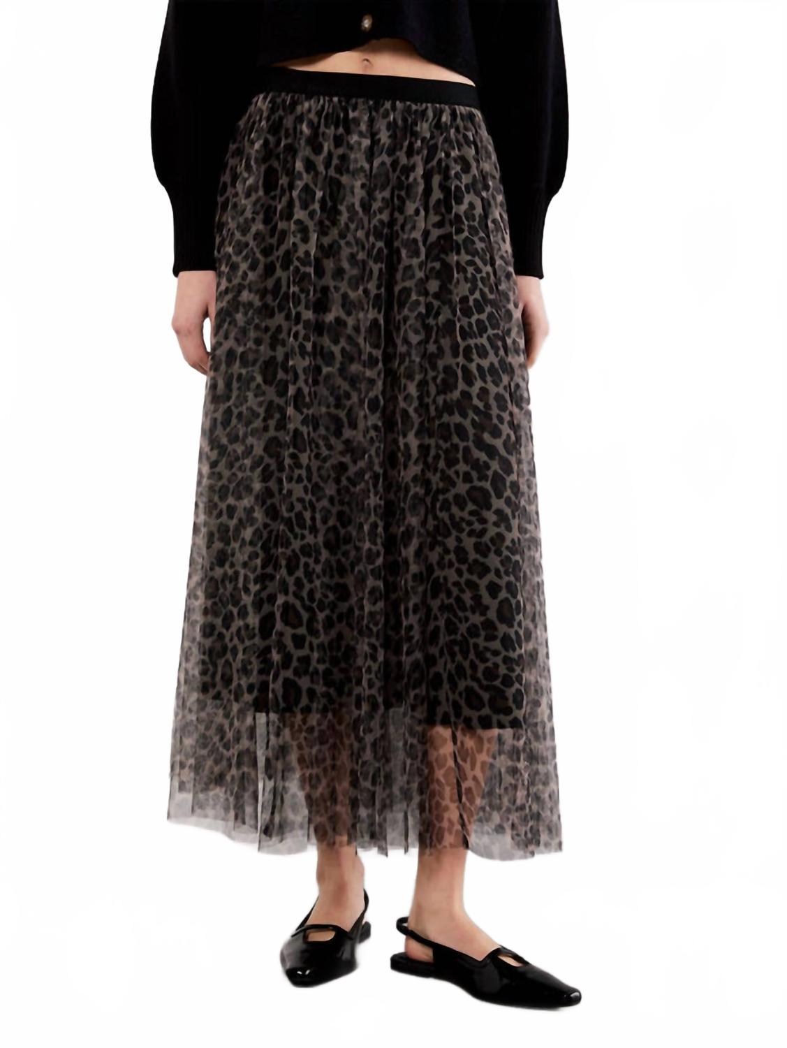 

Юбка из тюля с леопардовым принтом коричневого цвета Apricot, коричневый