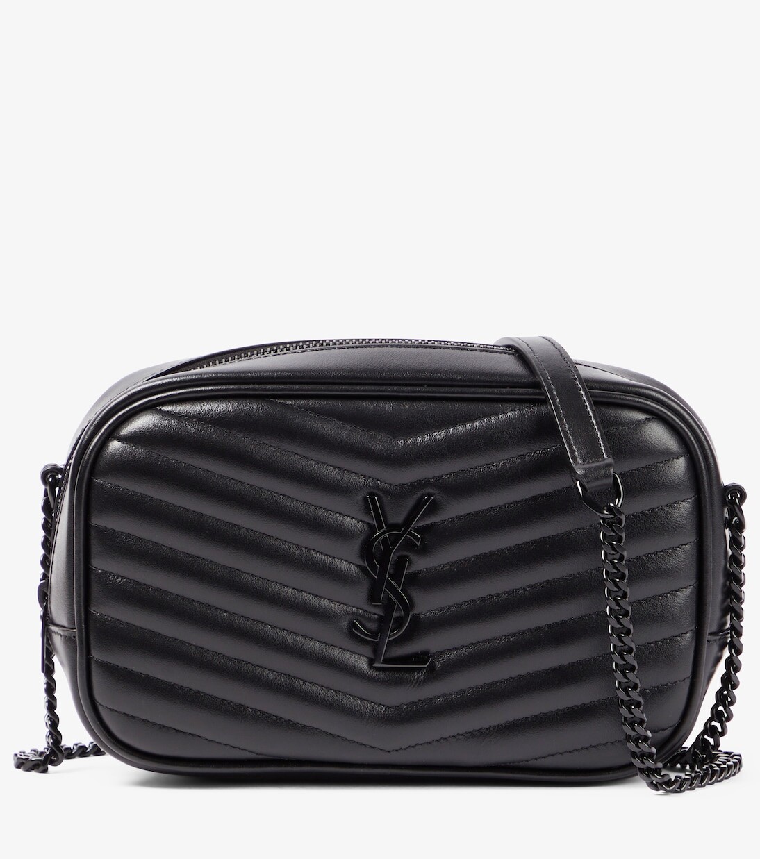 

Кожаная сумка через плечо lou mini Saint Laurent, черный