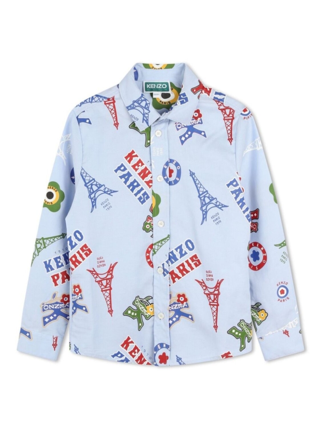 

Kenzo Kids рубашка с логотипом, синий
