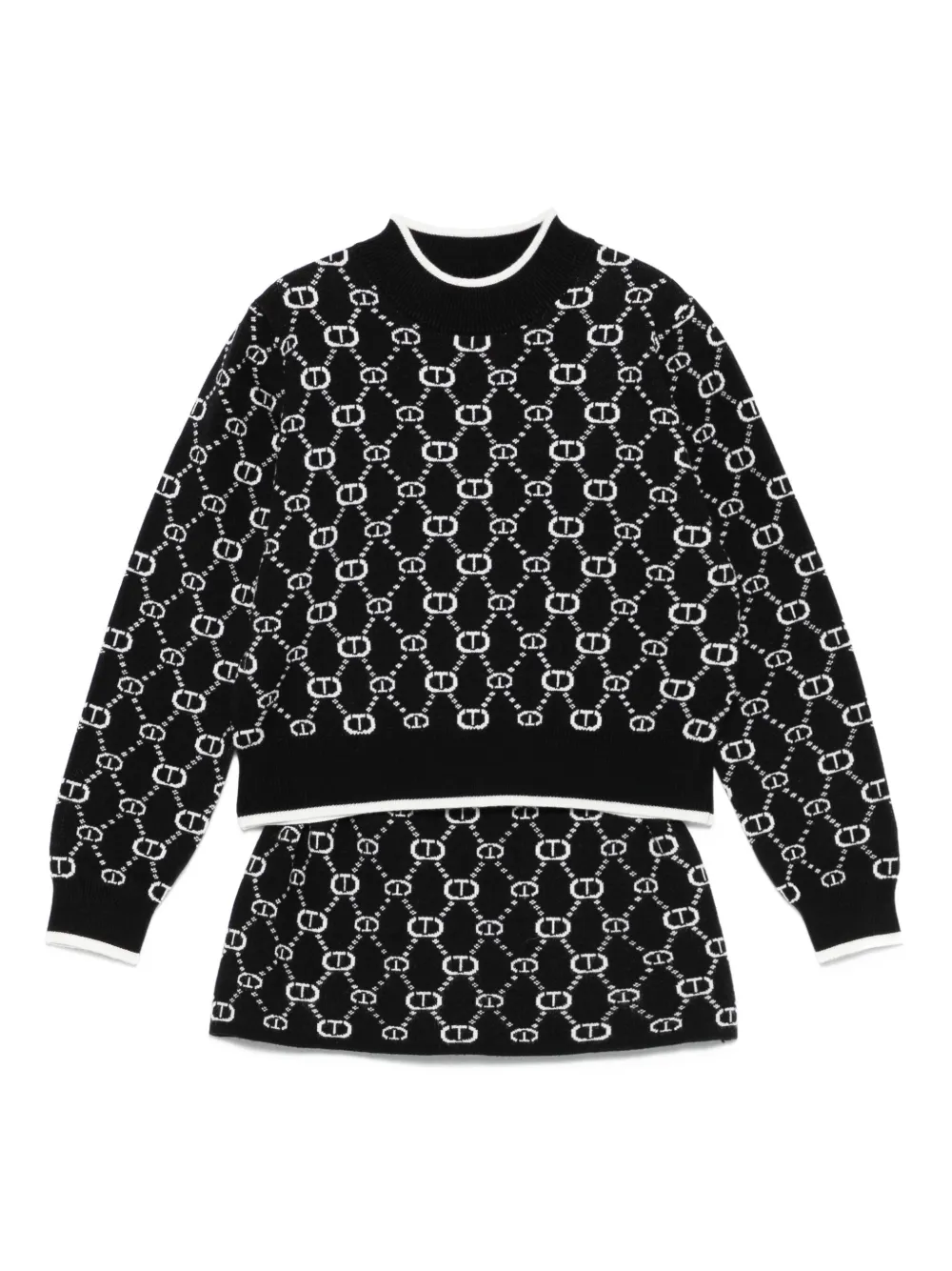 

Юбочный костюм с монограммой TWINSET Kids, черный