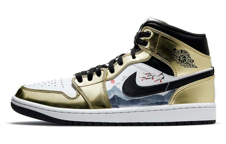 

Кроссовки Air Jordan 1 Vintage Basketball Shoes Women's High-top Gold/white, золотой, Желтый, Кроссовки Air Jordan 1 Vintage Basketball Shoes Women's High-top Gold/white, золотой