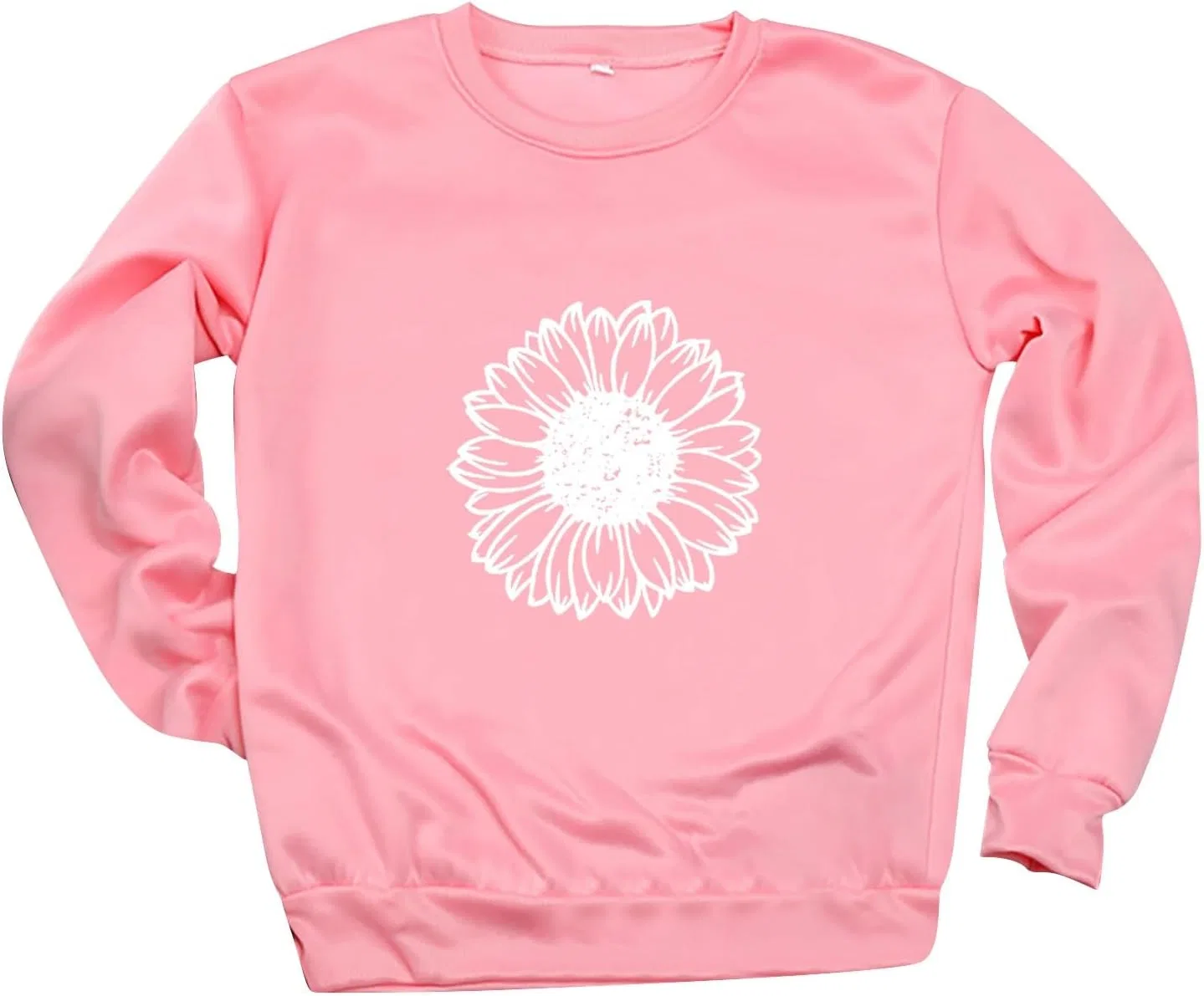 Свитшот женский с цветочным принтом, свободный крой, Pink — фото 3