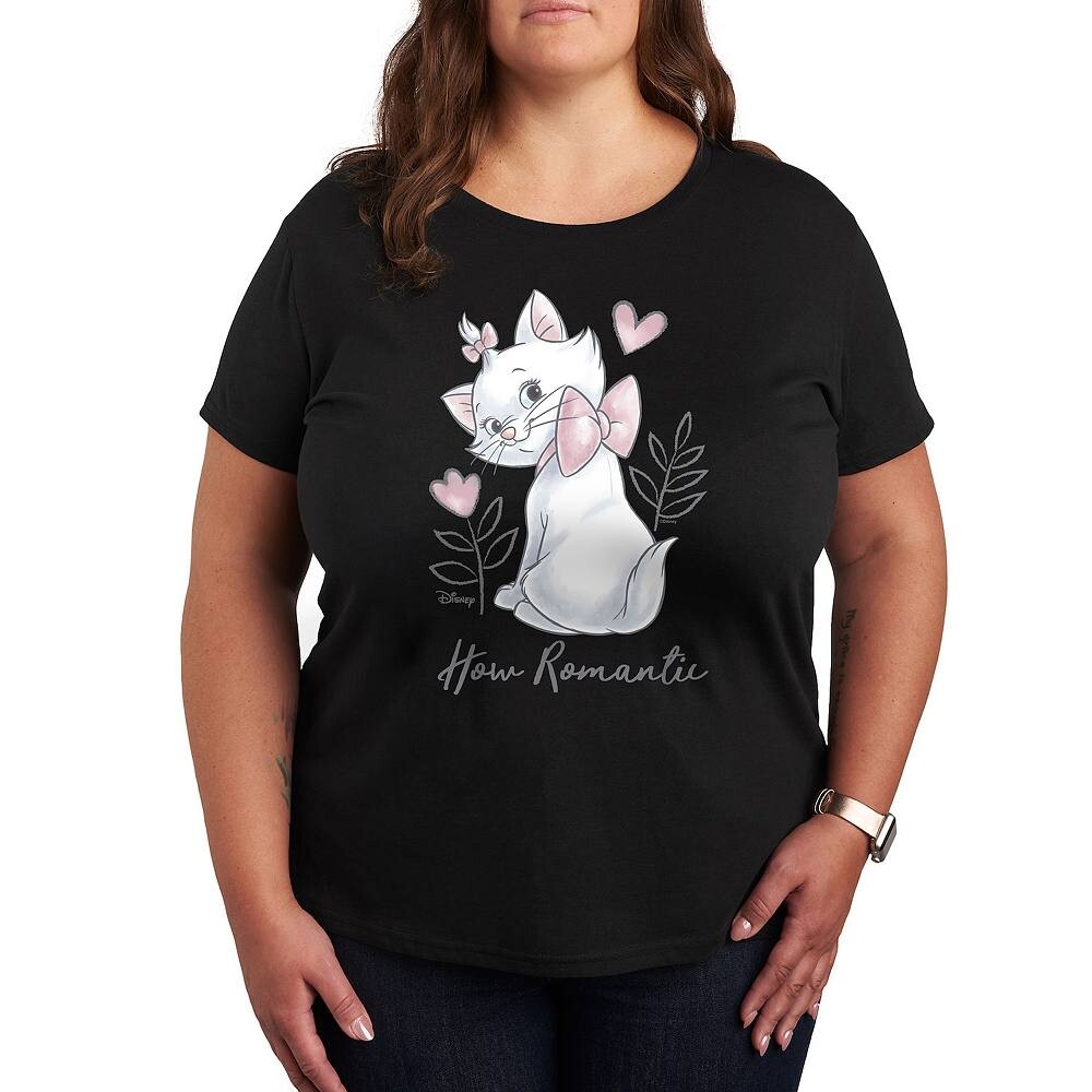 

Футболка Disney's The Aristocats Marie Plus с романтическим рисунком, черный