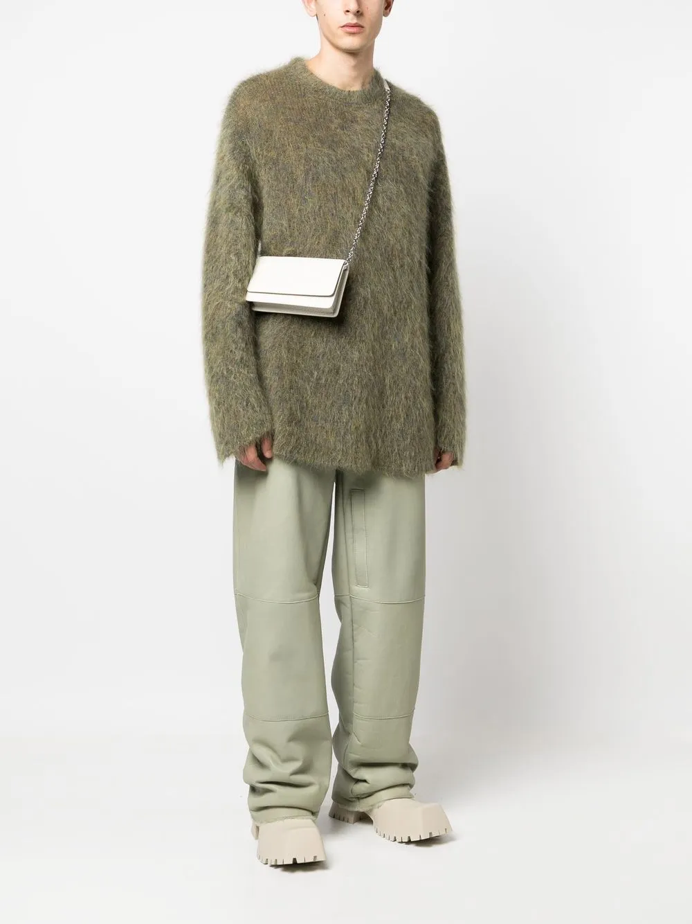 Сумка на плечо с декоративной строчкой Maison Margiela, нейтральный — фото 2