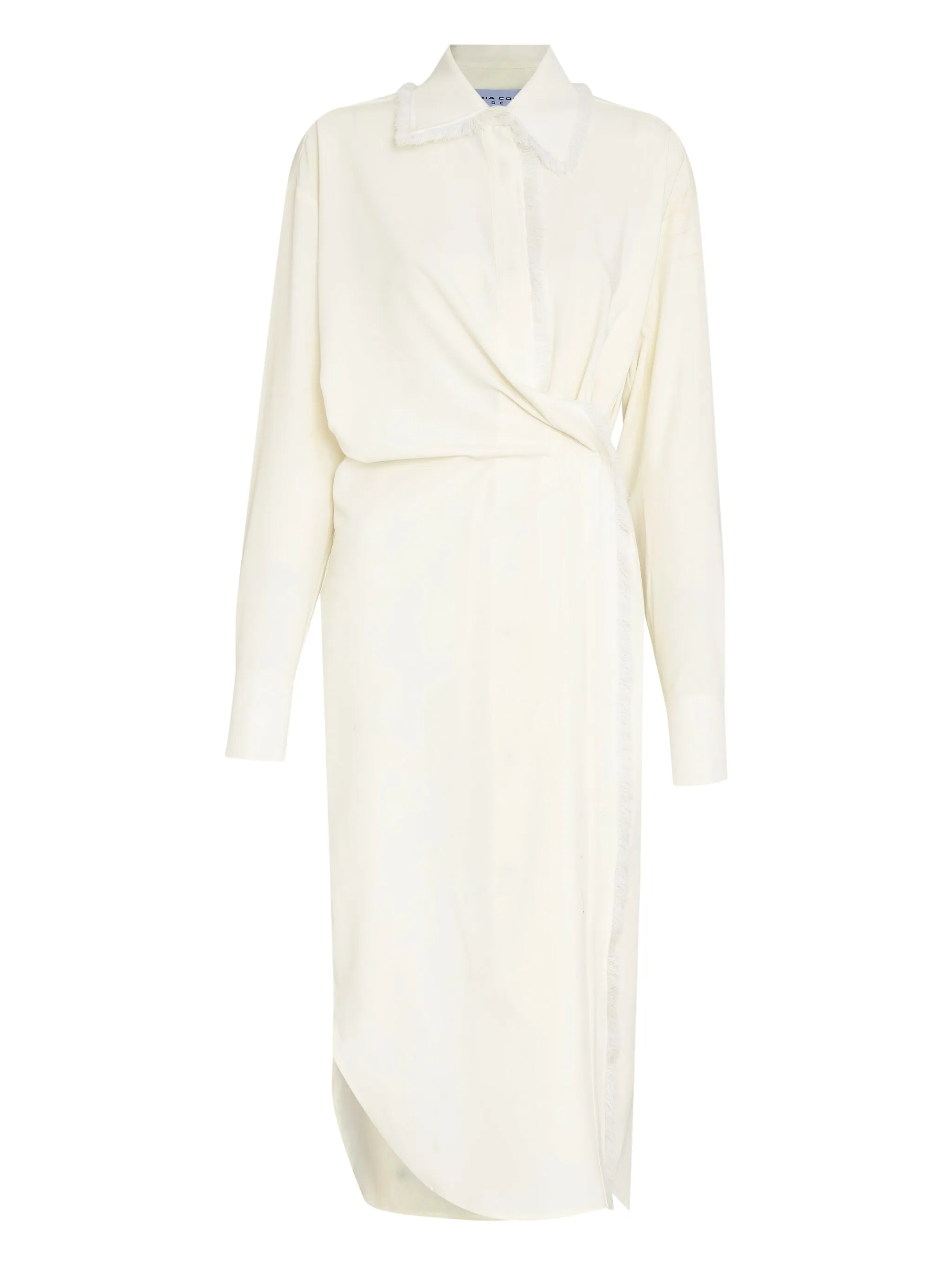 

Платье-рубашка миди с бахромой Gloria Coelho, белый