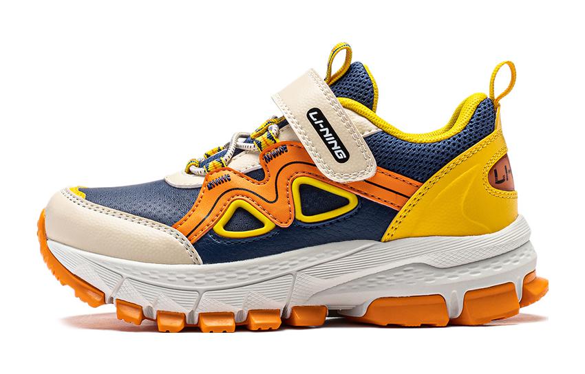 

LINING YOUNG Кроссовки для бега Shock Absorbers Rebound Low Top, синие, оранжевые, желтые, детские