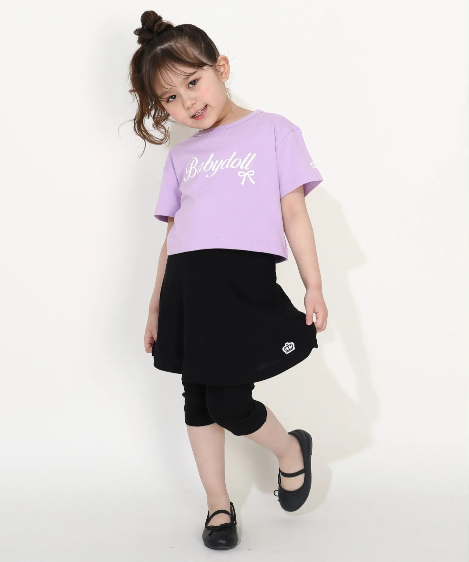 Детские брюки-юбка BABYDOLL 7/8 фиолетовые — фото 4