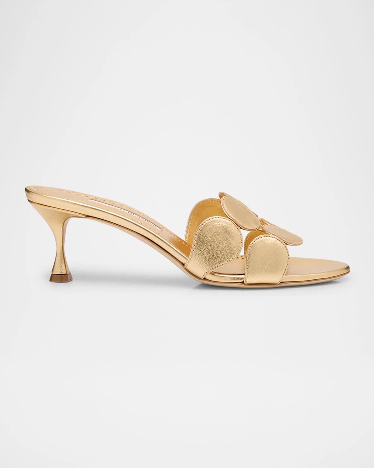 Босоножки Haribalmu на шпильке с эффектом металлик Manolo Blahnik, золотой