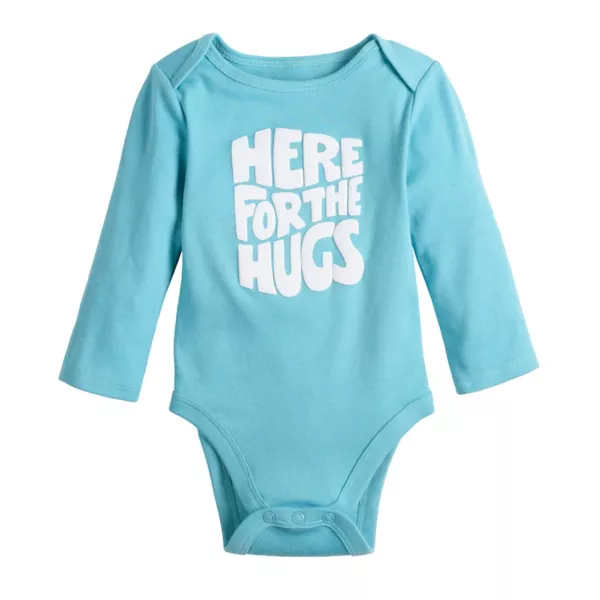 

Детский комбинезон с присборенными плечами Jumping Beans, цвет blue here for the hugs