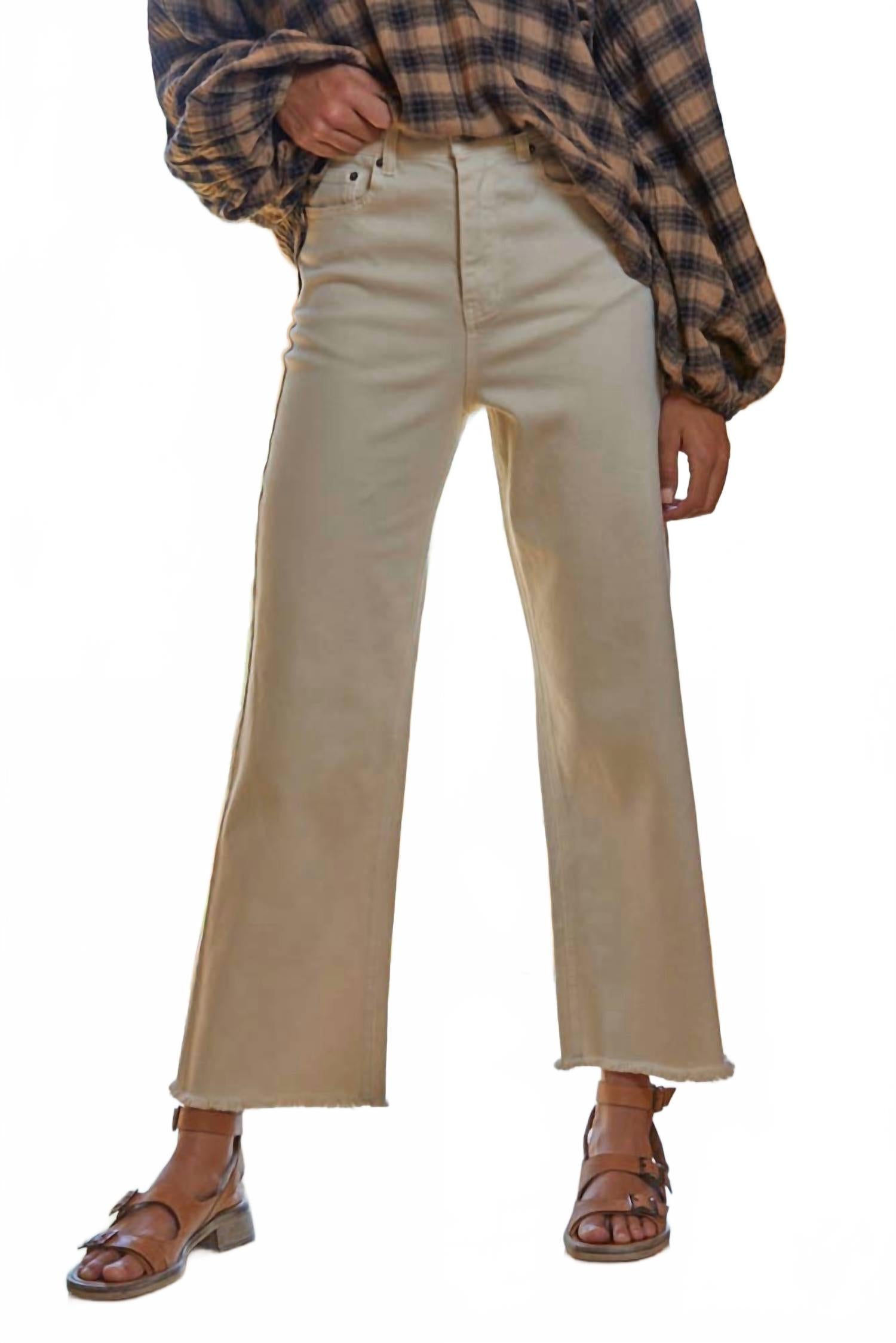 

By Together Джинсы из тканого хлопка с широкими штанинами и высокой талией, кремового цвета