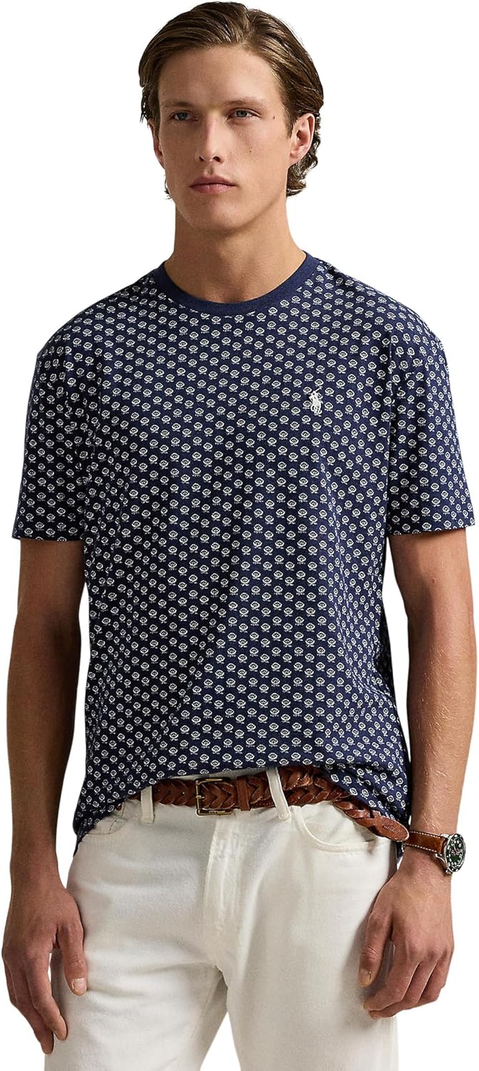 

POLO RALPH LAUREN Мужская футболка с коротким рукавом Animated Tees-Classic, Spring Navy Hether Thistle