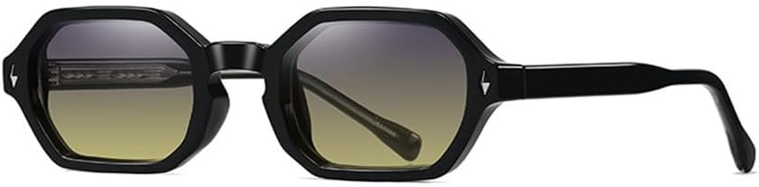 

Солнцезащитные очки UV400 - маленькая оправа в стиле панк с заклепками, подходят для вождения, для женщин и мужчин, бега и занятий спортом на открытом воздухе generic, Black Gray Yellow