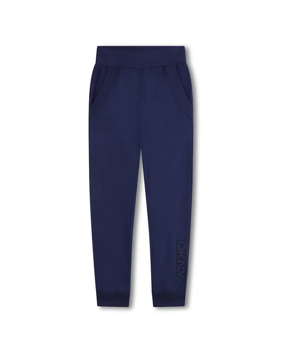

Хлопковые спортивные брюки с логотипом на штанине DKNY, цвет Azul Índigo
