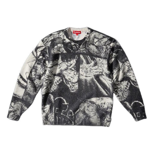 

Свитер x the crow sweater 'white black' Supreme, белый