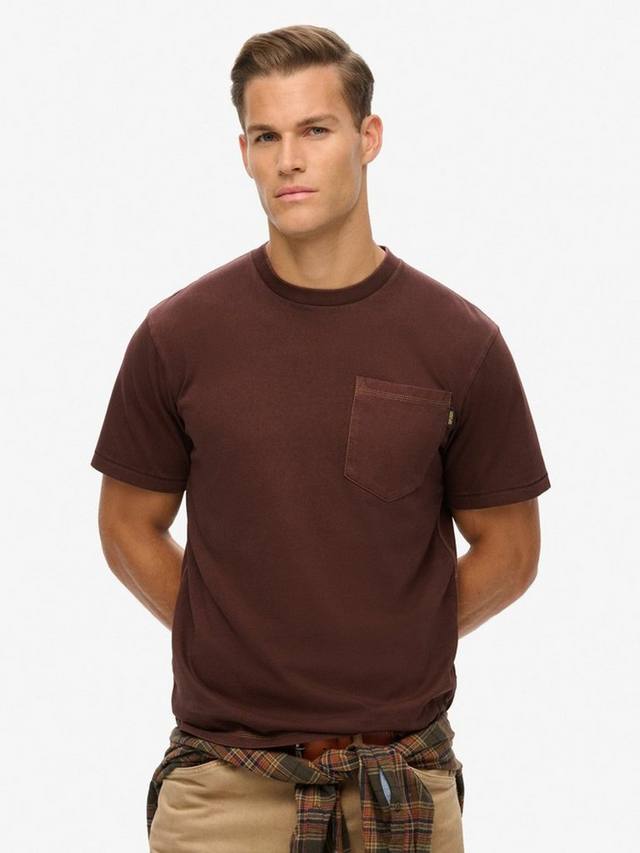 

Футболка с контрастной строчкой Superdry, цвет Washed Brown