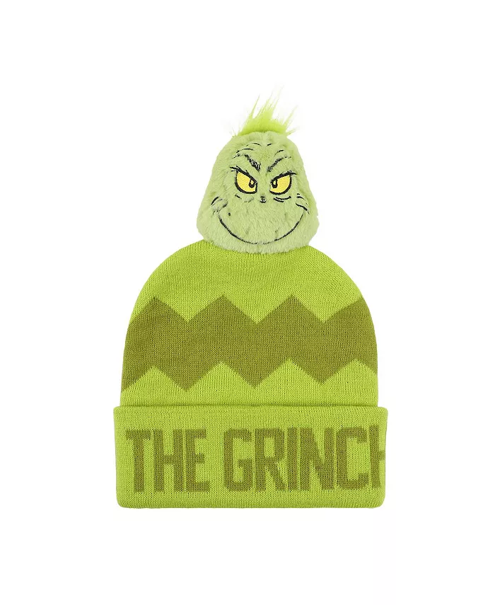 

Мужская зеленая шапка с плюшевым помпоном The Grinch, зеленый