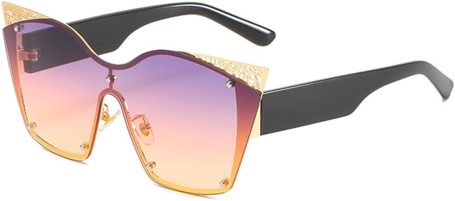 

Ретро большие женские солнцезащитные очки, цельные очки с градиентным переходом цвета, металлические полые солнцезащитные очки, мужские солнцезащитные очки UV400 LANGSER, 5