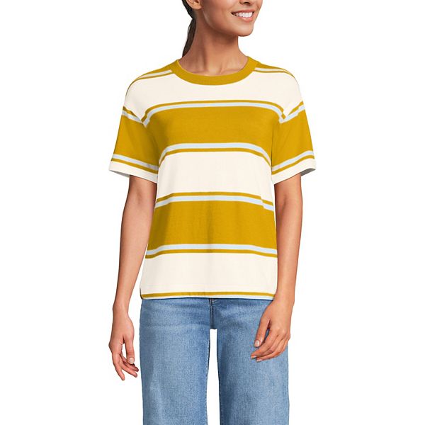 

Женская футболка с коротким рукавом Mariner Lands' End, Dijon Gold Stripes