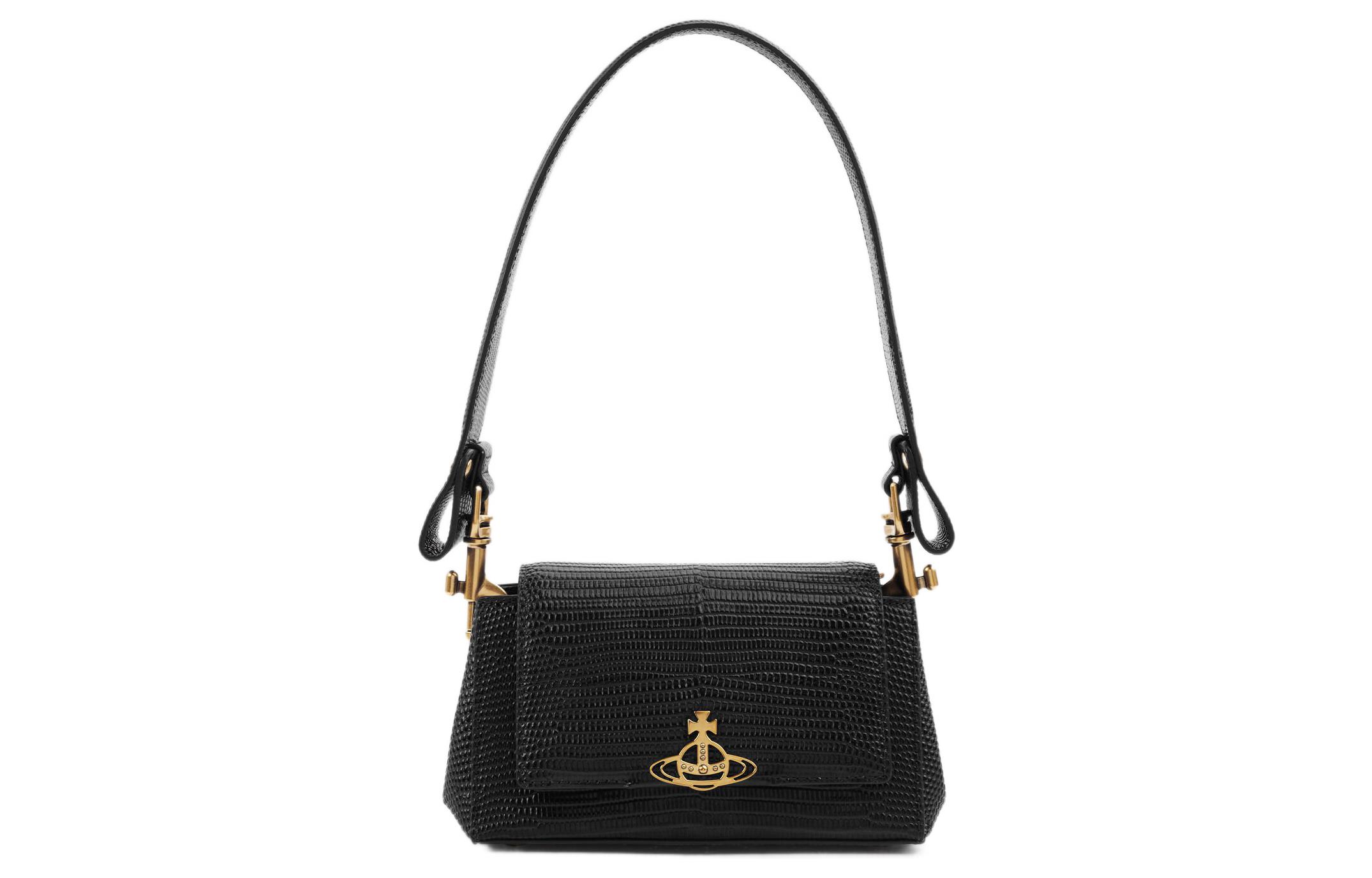 

Сумка через плечо Vivienne Westwood из телячьей кожи женская черная