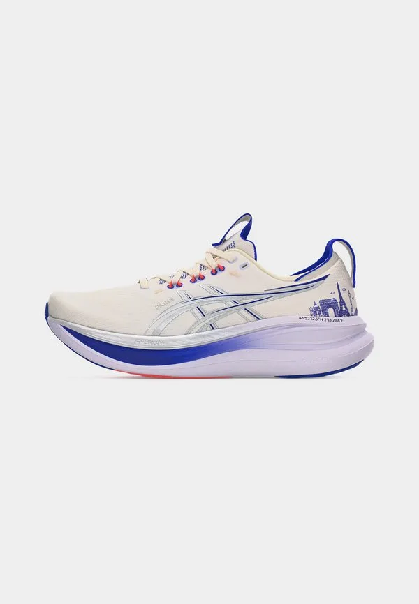 Кроссовки для бега по шоссе gel nimbus 28 paris marathon edition, кремовый/серебристый цвет Asics, Cream/Pure Silver-Coloured — фото 2