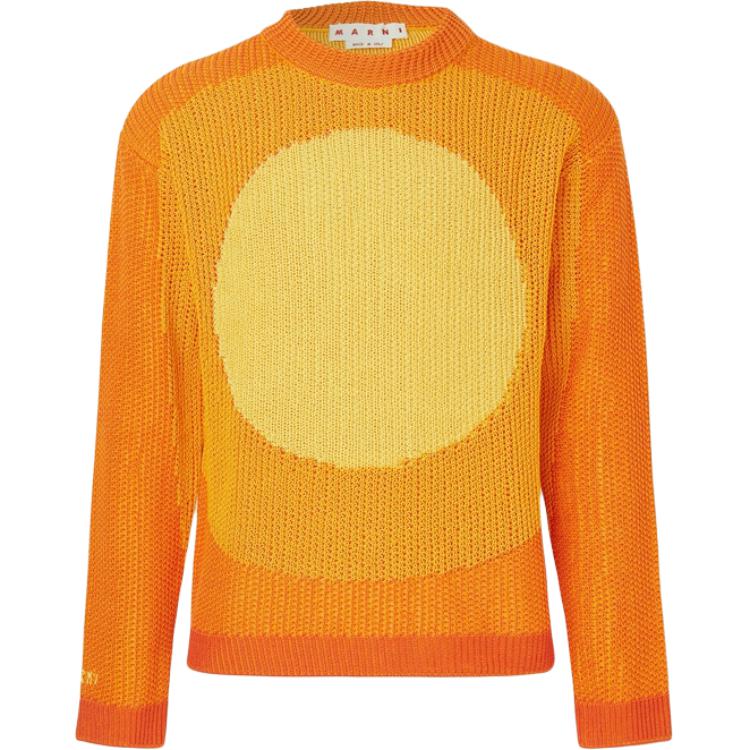 

MARNI Свитер мужской оранжевый с круглой горловиной Moderate