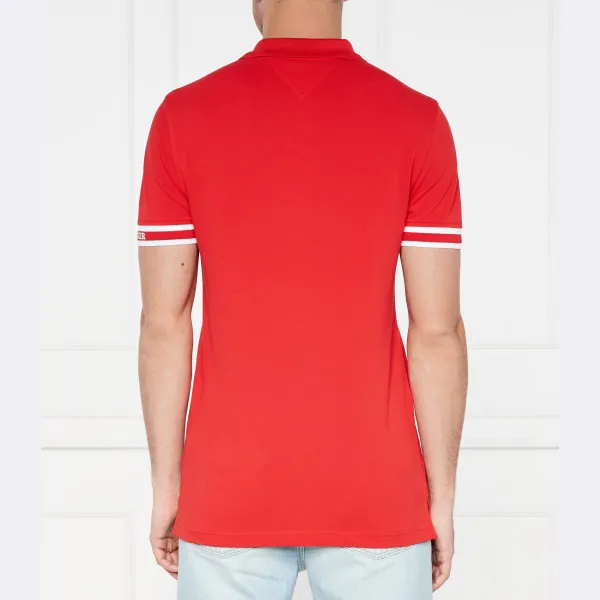 Рубашка-Поло узкого кроя с монотипом Tommy Hilfiger, красный — фото 3