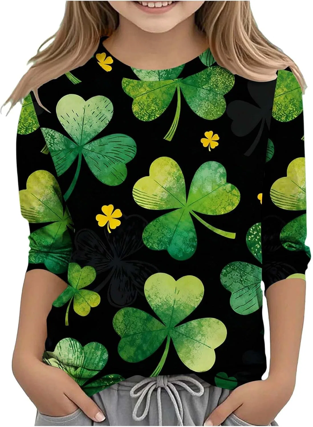 Футболка с коротким рукавом Shamrock Graphic Tee Zzalalana, девочки, 3-14 лет, Green11