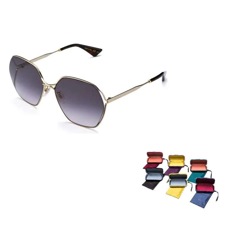 

Очки солнцезащитные женские Gucci с чехлом, золотой