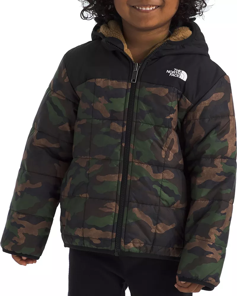 

Двусторонняя куртка Shasta с капюшоном и молнией во всю длину The North Face для мальчиков-малышей, цвет Tnf Black Tnf Camo Print