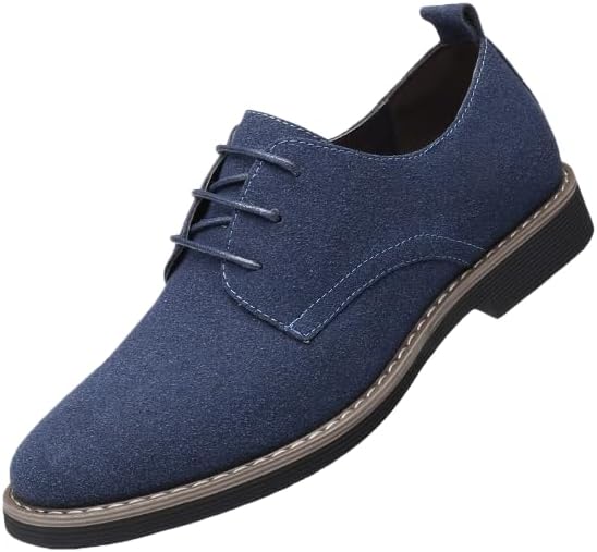 

Мужские лоферы - классические повседневные туфли на шнуровке, лодочные туфли с круглым носком, резиновая подошва, верх из ПУ, ретро-стиль для весны/лета/осени Hhhchpm, синий