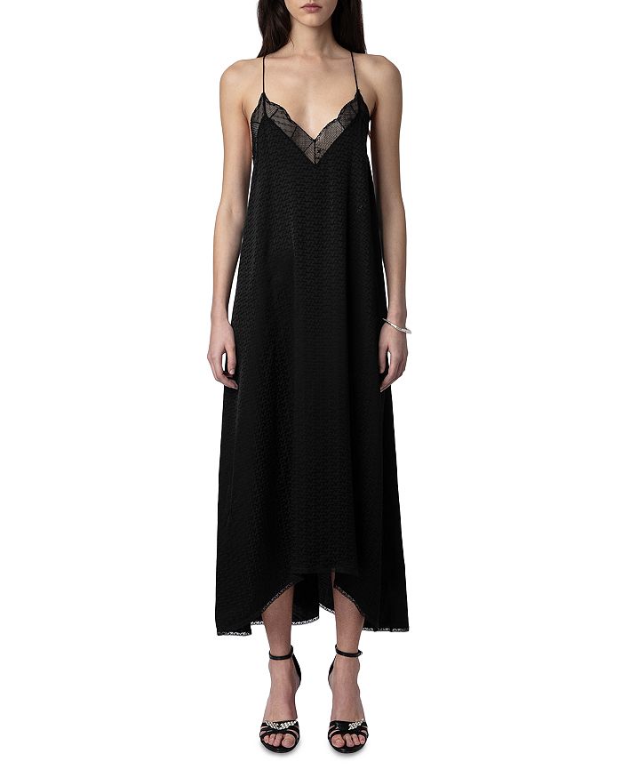

Платье из шелкового жаккарда Risty Zadig & Voltaire, черный