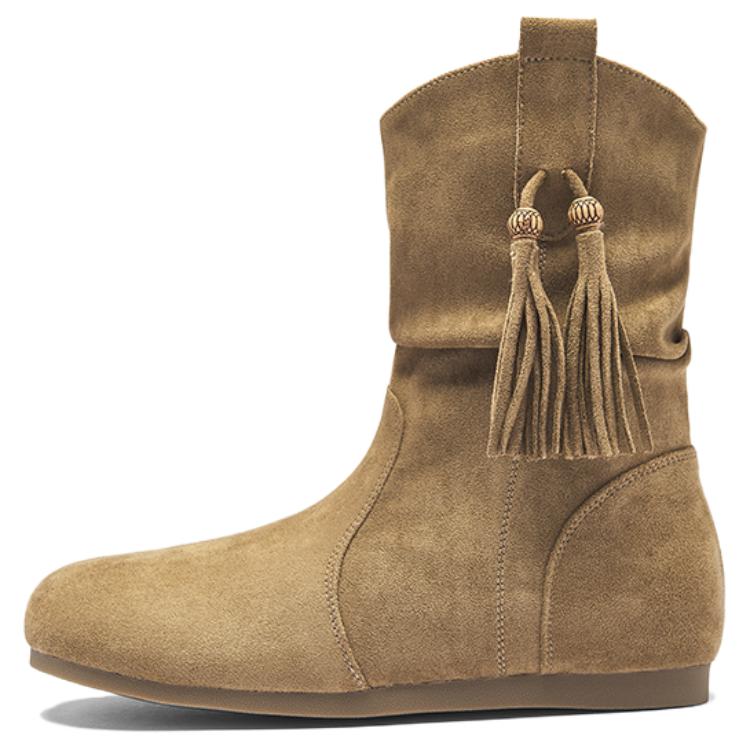 AGSDON Женские полусапожки каштановые хаки, цвет Khaki