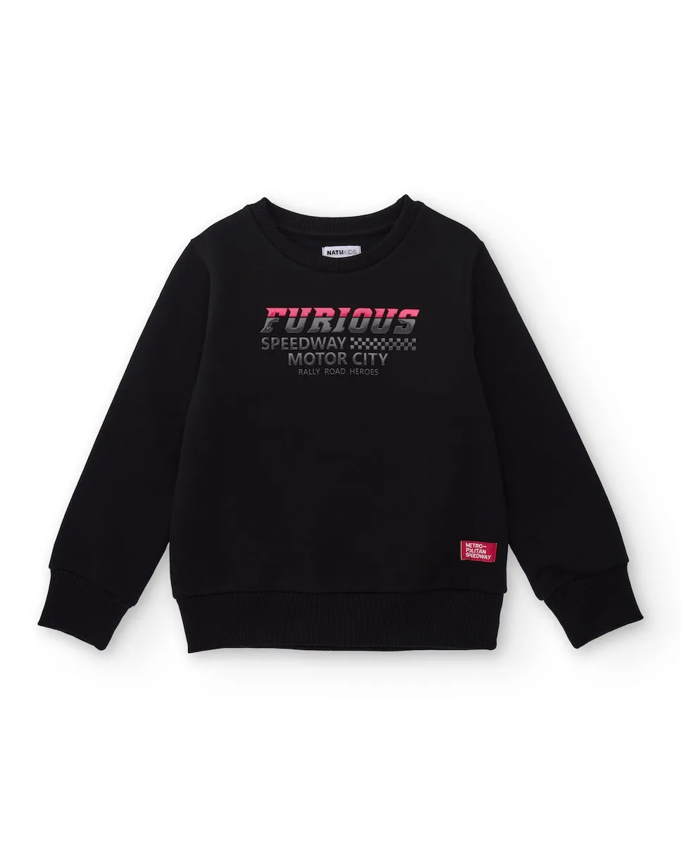 

Черная толстовка для мальчика с принтом «Furious» Tuc tuc