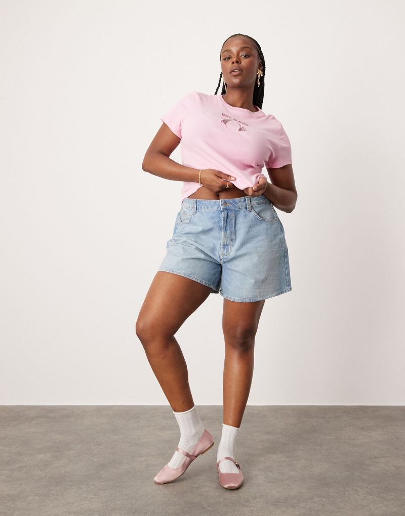 

ASOS DESIGN Curve – голубые джинсовые шорты для папы