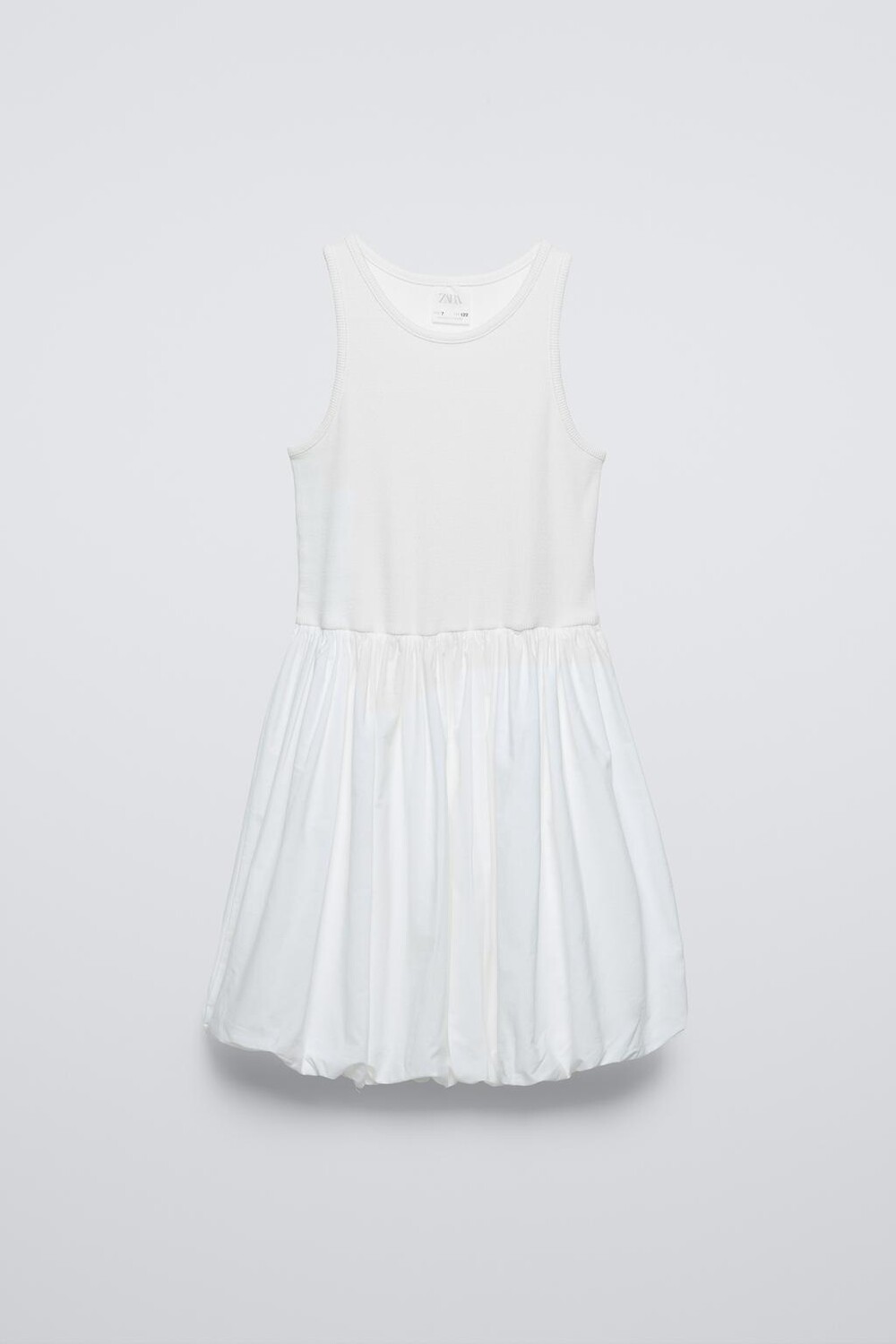 

Платье-баллон в рубчик ZARA, белый