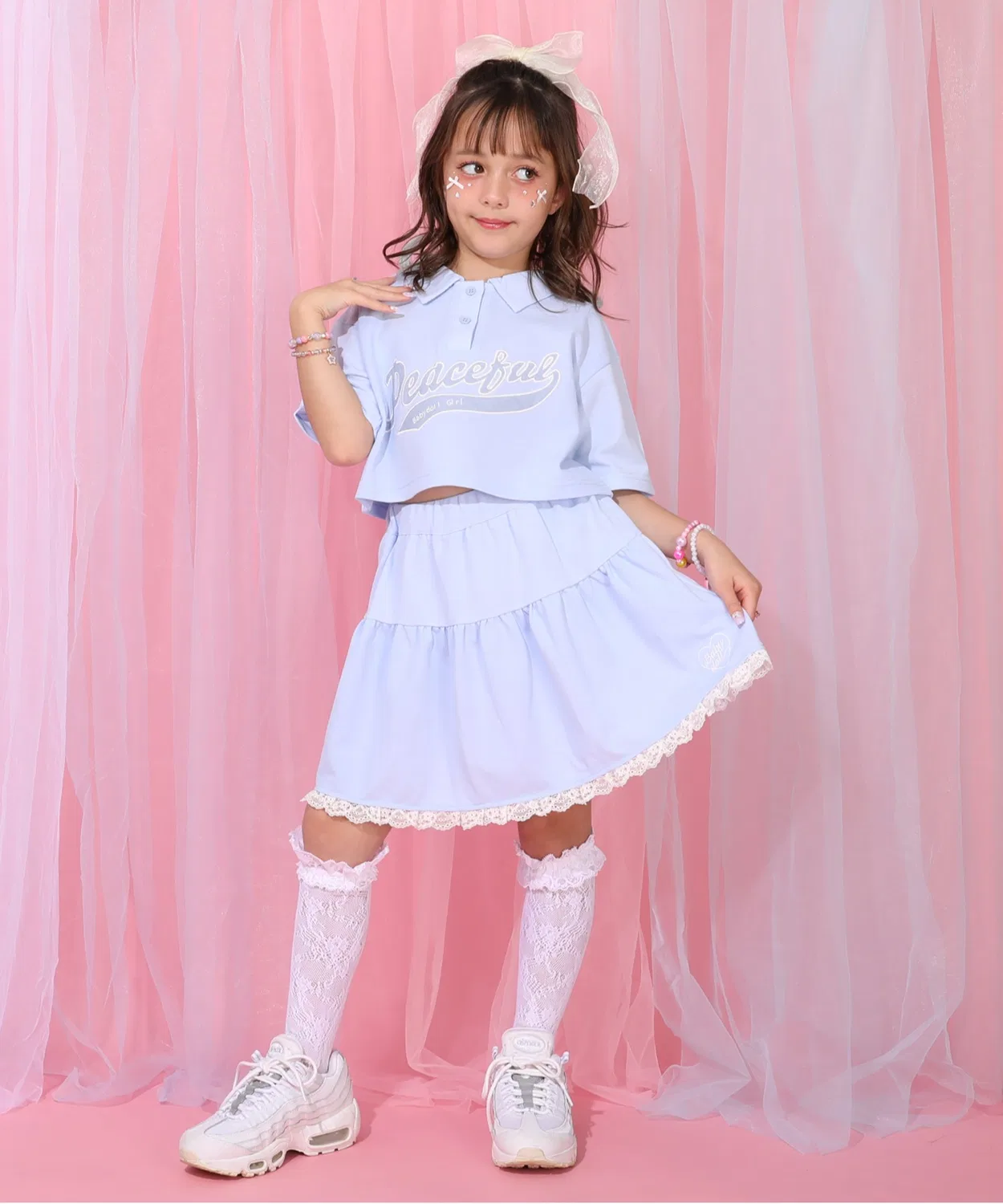 Сет из поло и юбки с тюлем BABYDOLL, розовый — фото 2