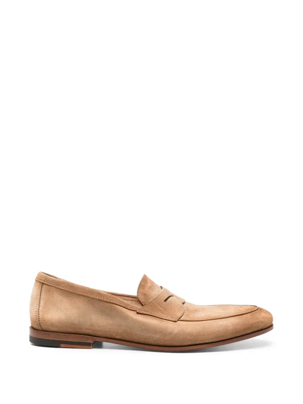 Замшевые лоферы Santoni, бежевый