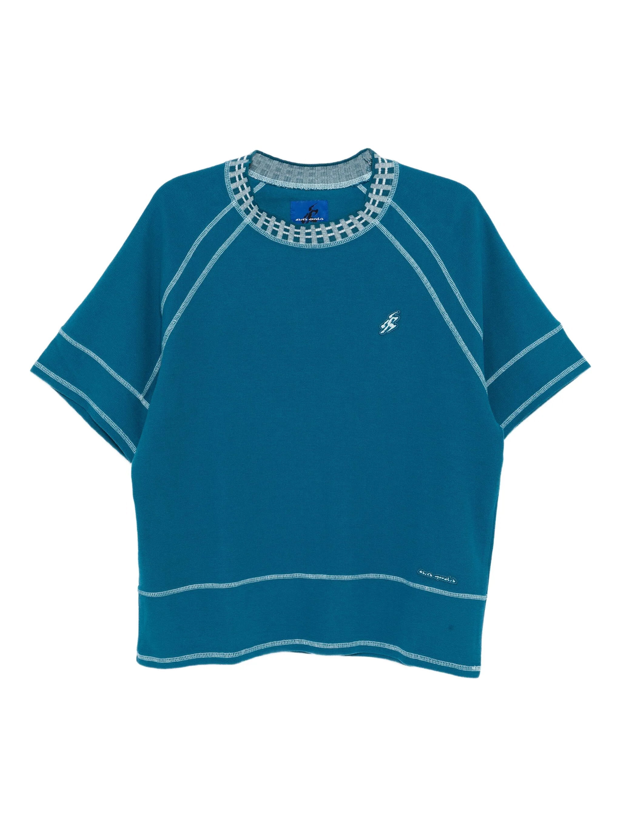 

Футболка с вышитой надписью Asics, синий