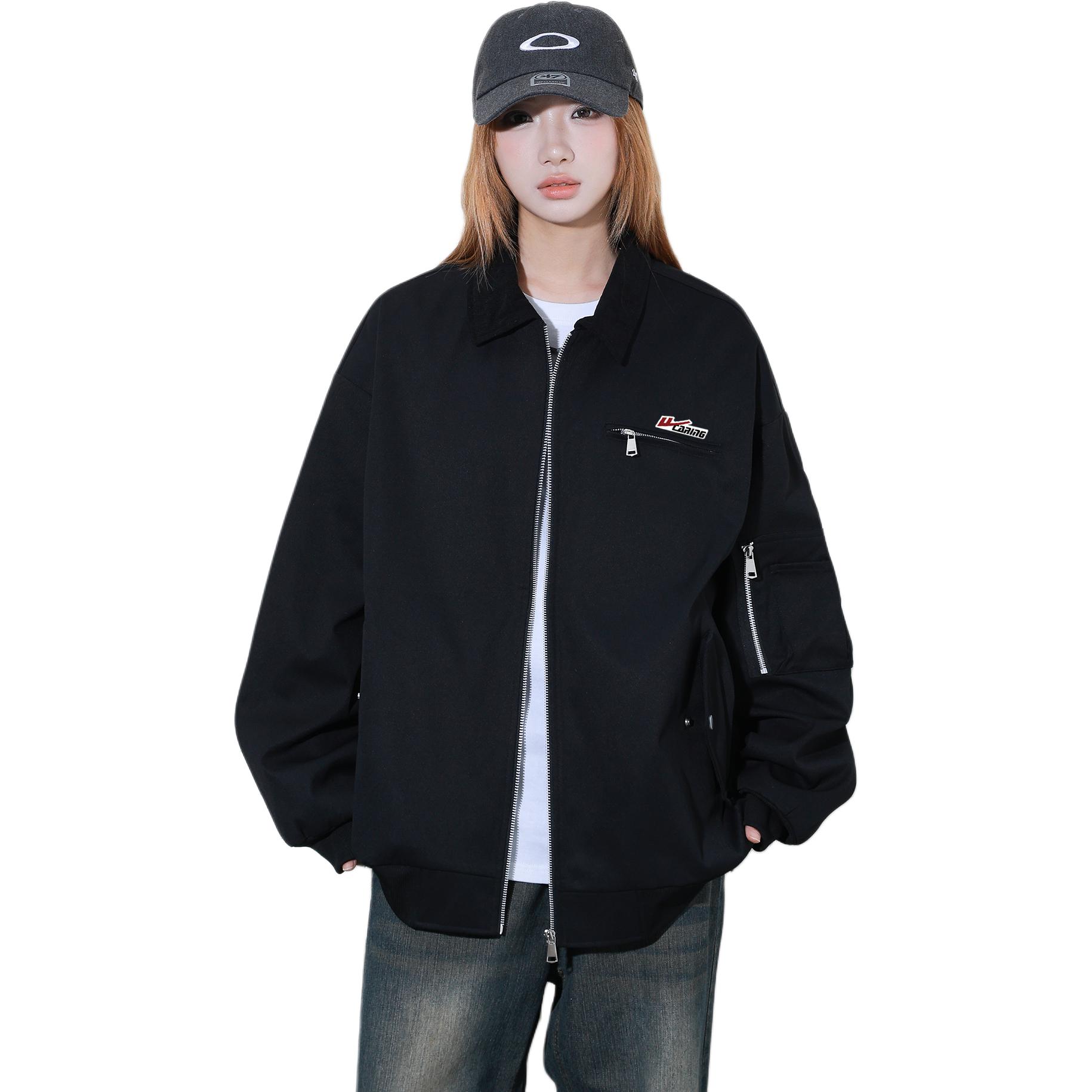 

Куртка Unisex Lapel Thickened Pilot WARRIOR, черный (diy badge)