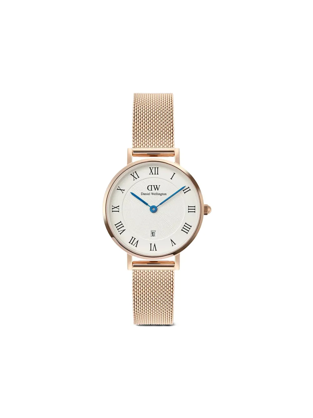 

Наручные часы Petite & Quadro Roman Numerals Date 28 мм Daniel Wellington, белый