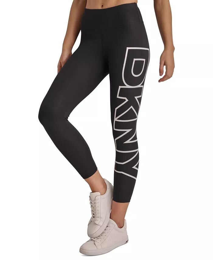 

Женские леггинсы с высокой посадкой и рисунком логотипа 7/8 DKNY, мультиколор
