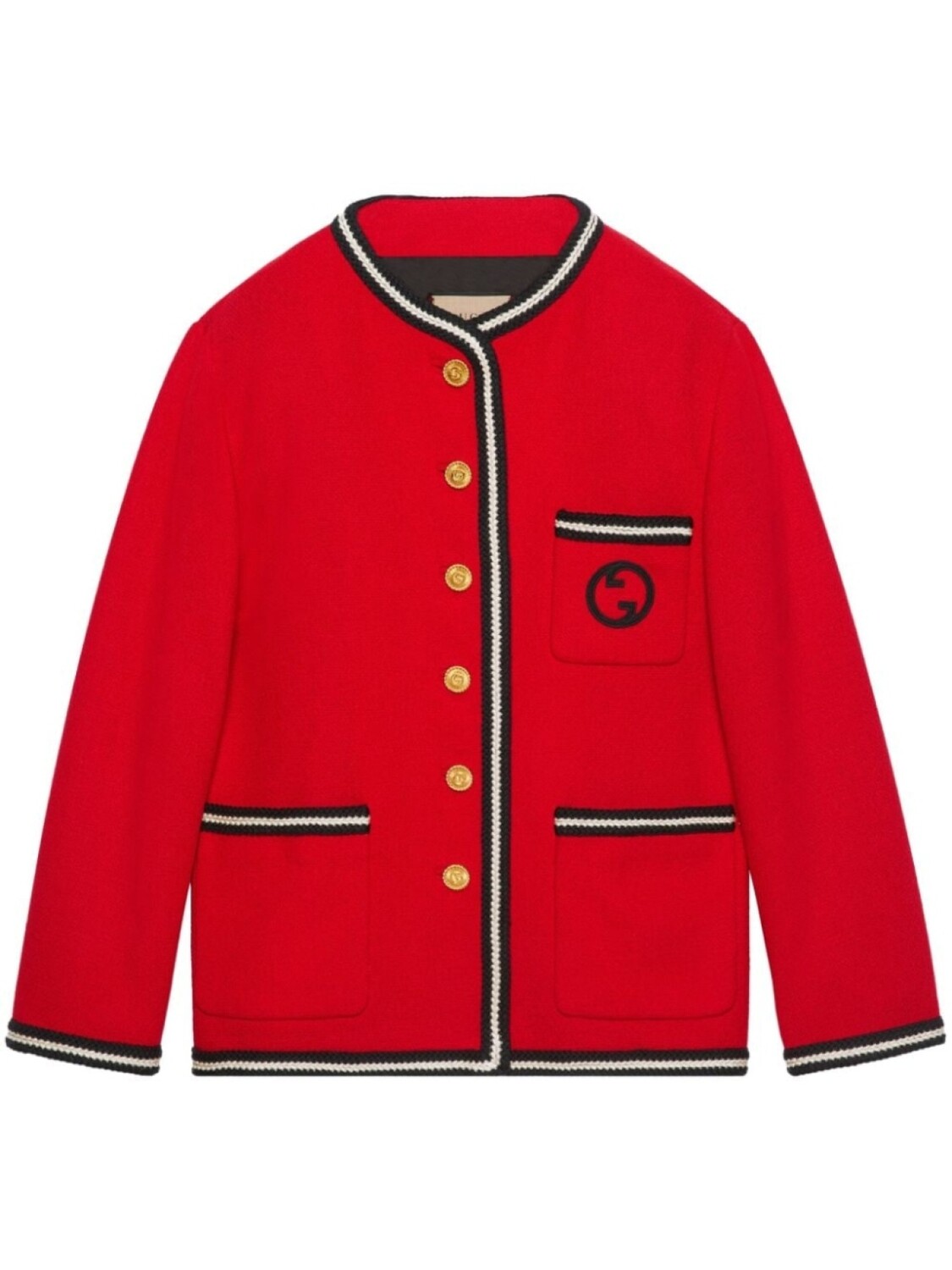 

Gucci твидовый жакет с логотипом Interlocking G, красный