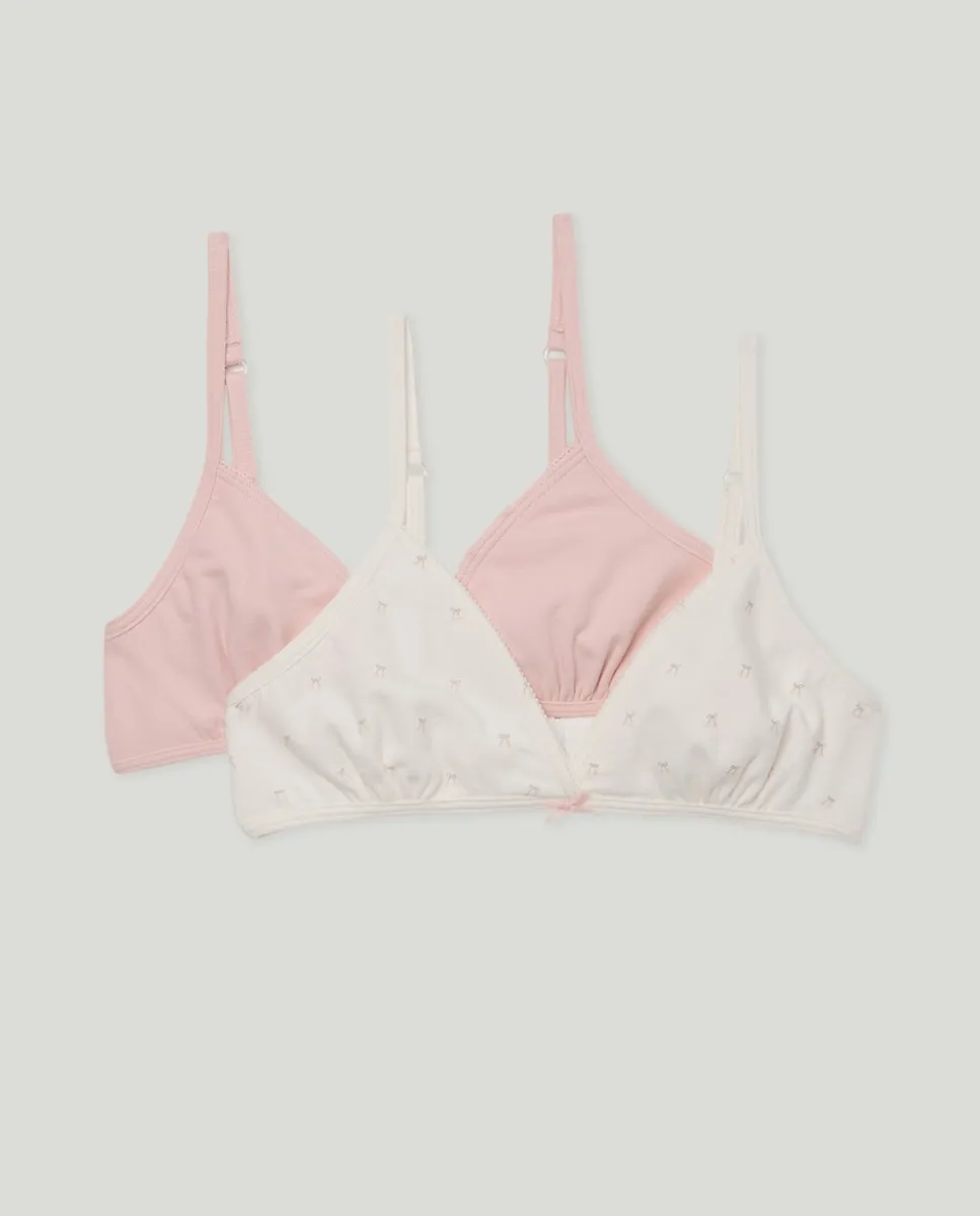 

Набор из двух треугольных топов для девочек без поролона Cotton Juice, мультиколор