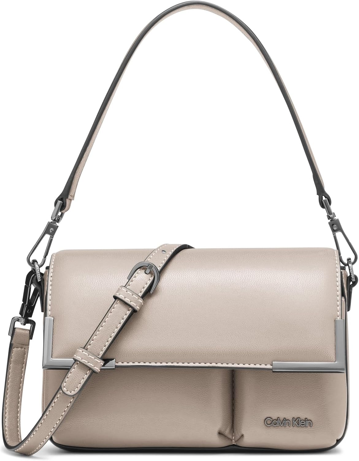 

Сумка-органайзер Calvin Klein Mica Crossbody с клапаном, Silver Mink Puffy