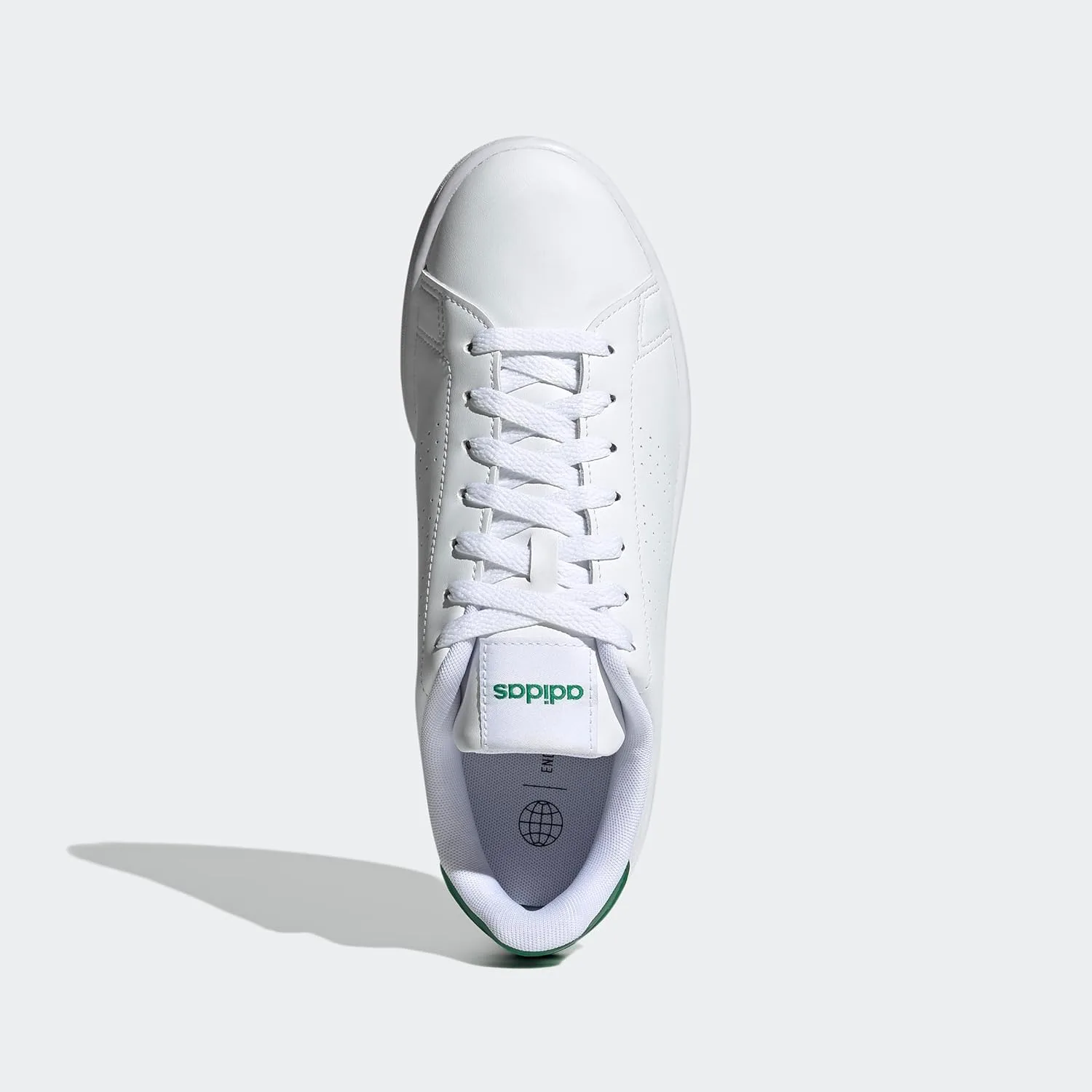 Мужские кожаные кроссовки Adidas Advantage Premium, белый/зеленый — фото 3