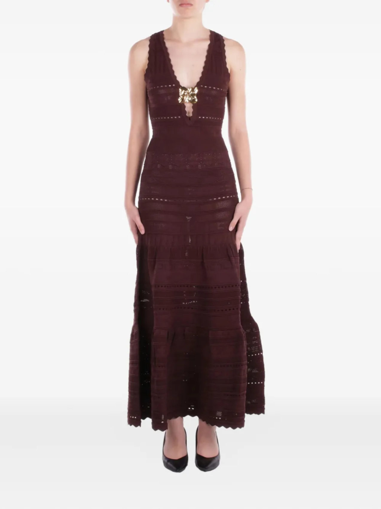 

Платье с V-образным вырезом Elisabetta Franchi, красный
