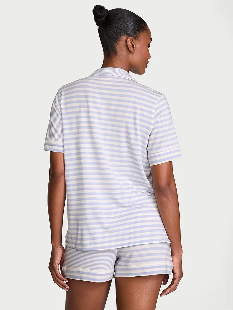 Комплект короткой пижамы из мягкого модала Victoria'S Secret, Prints & Solids Coconut White & Blue Stripes — фото 2
