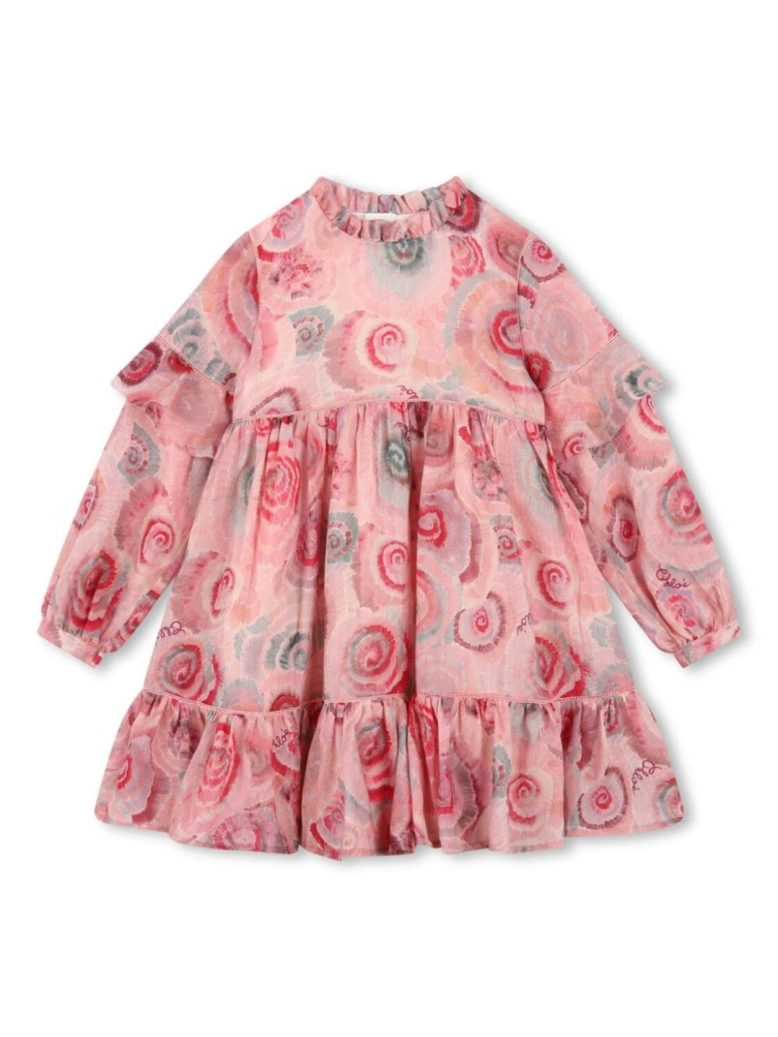 

Chloé Kids шерстяное платье с принтом, розовый