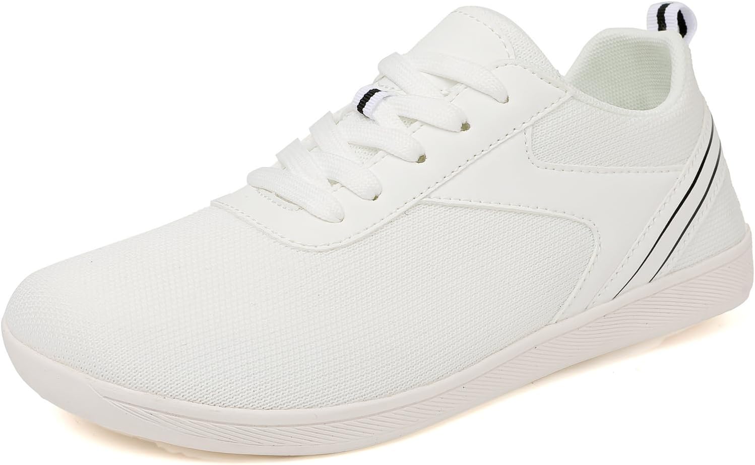 

Мужские и женские минималистичные вязаные кроссовки с широкой подошвой, босоножки, унисекс, с нулевым перепадом, шнуровка, повседневные прогулочные и беговые кроссовки Zeberfi, белый